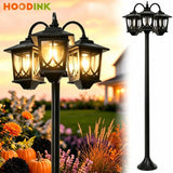 3-Head Solar Outdoor Lamp Post