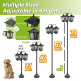 3-Head Solar Outdoor Lamp Post