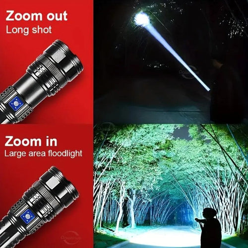 Rechargeable Strong Flashlight with Power Bank