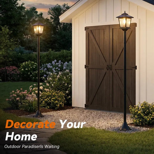 63" Solar Lamp Post Lights (2-Pack)