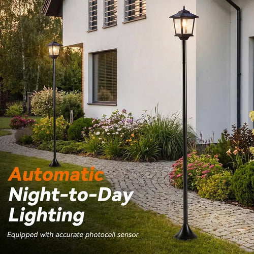 63-Inch Solar Lamp Post Lights, 2-Pack