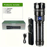 Rechargeable Strong Flashlight with Power Bank