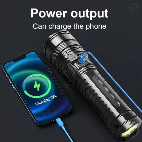 Rechargeable Strong Flashlight with Power Bank