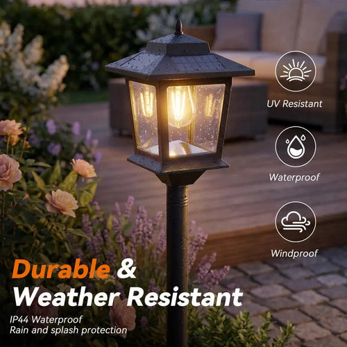 63-Inch Solar Lamp Post Lights, 2-Pack