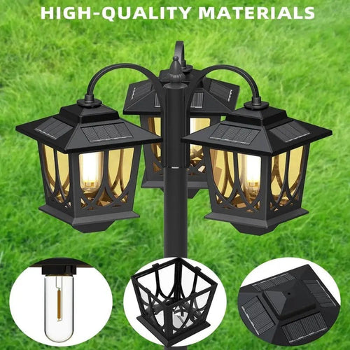 3-Head Solar Lamp Post