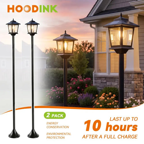 63-Inch Solar Lamp Post Lights, 2-Pack