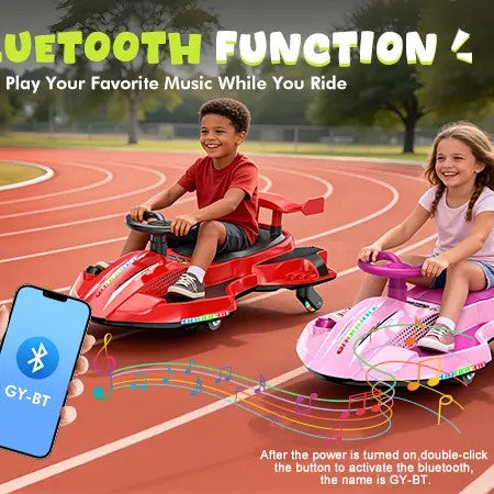 2-in-1 Electric and Manual Wiggle Ride-On Car for Kids