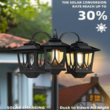 3-Head Solar Outdoor Lamp Post
