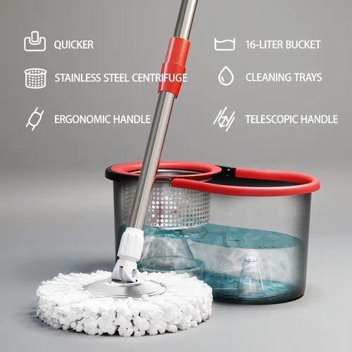 Spin Mop and Wringer Bucket Set