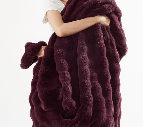Bubble Faux Fur Throw Blanket 50x70