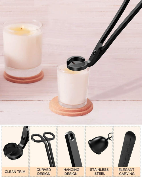 3-Piece Candle Care Set with Wick Trimmer, Dipper and Snuffer