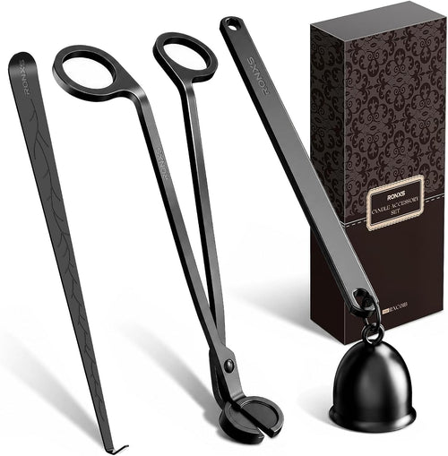 3-Piece Candle Care Set with Wick Trimmer, Dipper and Snuffer
