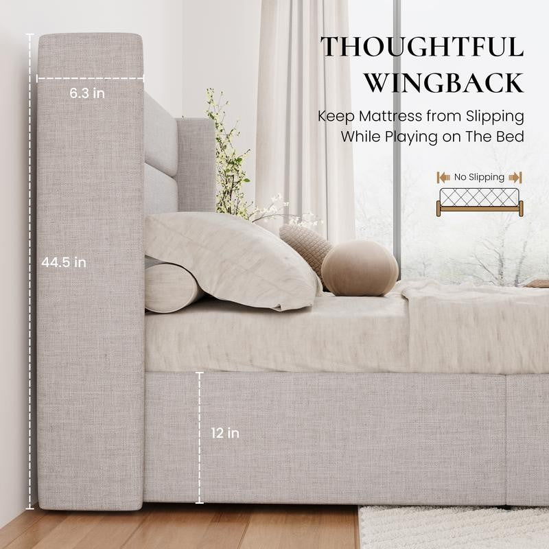 Lift-Up Storage Platform Bed Frame