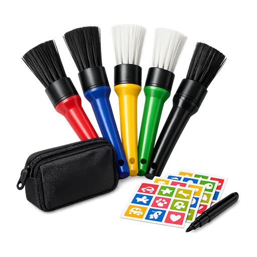 Detail cleaning brush set
