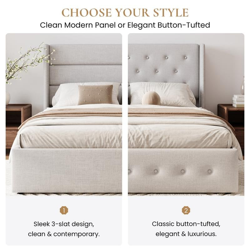 Lift-Up Storage Platform Bed Frame