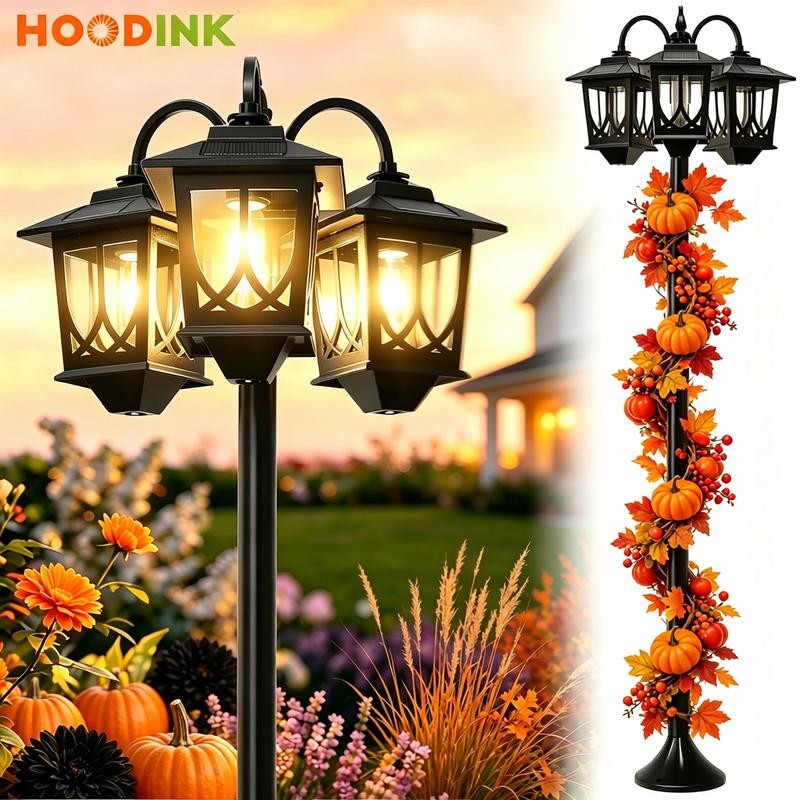 3-Head Solar Lamp Post