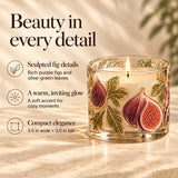 Fig Scented Candle in Fig-Decorated Glass