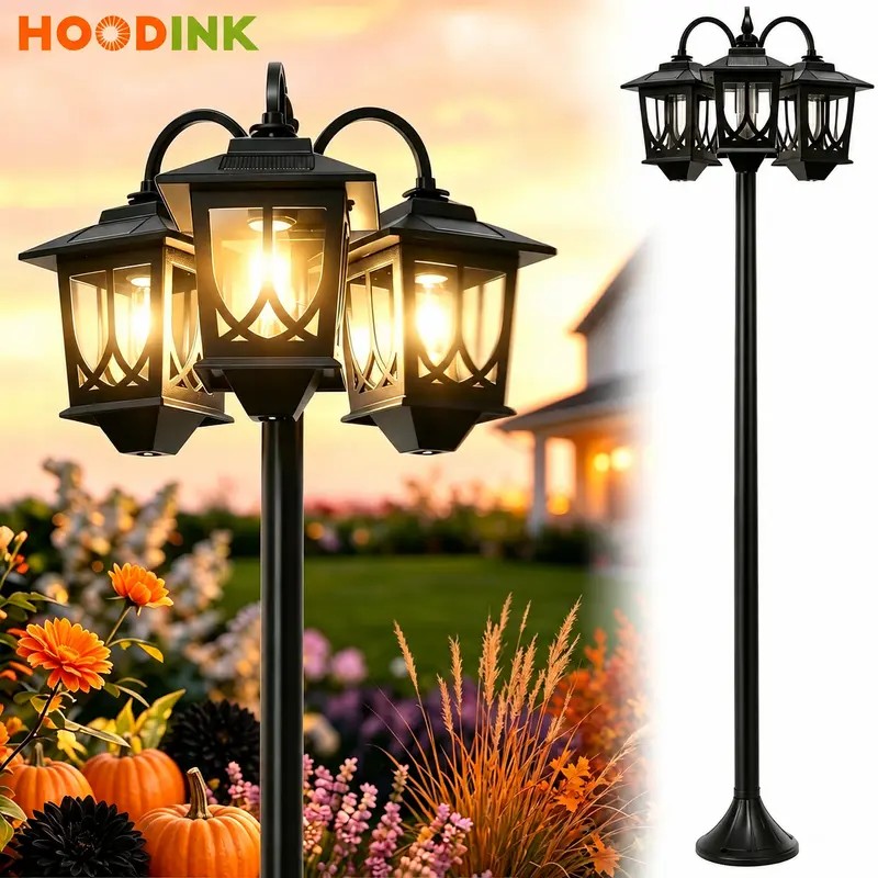 3-Head Solar Lamp Post